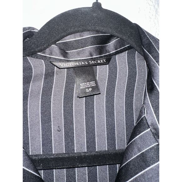 Victoria's Secret 2 PC Classic Pajama Set Satin Striped Sleepwear Cozy Small - Picture 7 of 16